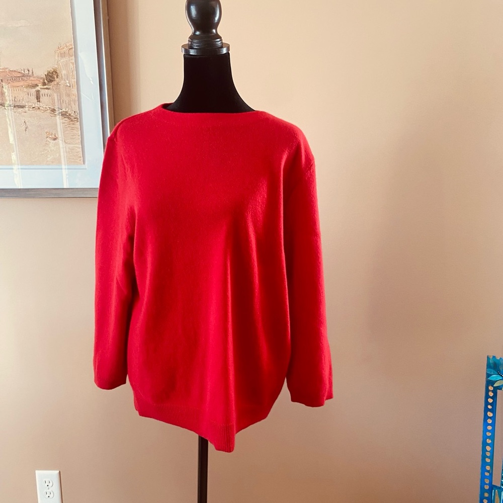 Talbots XL red Cashmere sweater. Excellent condition.
